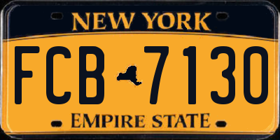 NY license plate FCB7130