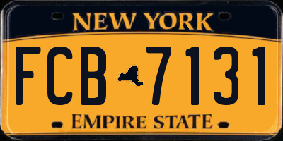 NY license plate FCB7131