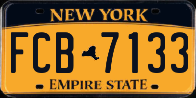 NY license plate FCB7133