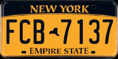 NY license plate FCB7137