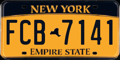 NY license plate FCB7141