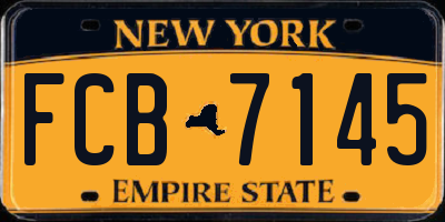 NY license plate FCB7145