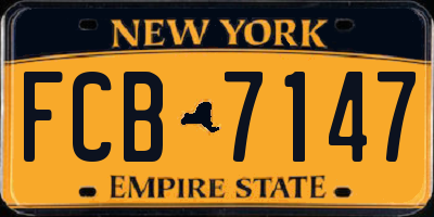 NY license plate FCB7147