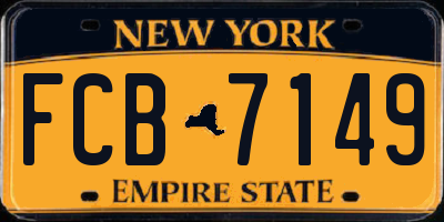 NY license plate FCB7149