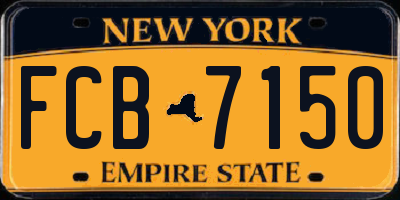 NY license plate FCB7150