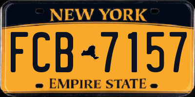 NY license plate FCB7157