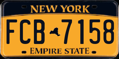 NY license plate FCB7158