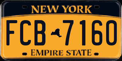 NY license plate FCB7160
