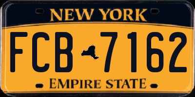 NY license plate FCB7162
