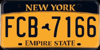 NY license plate FCB7166