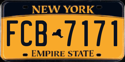 NY license plate FCB7171