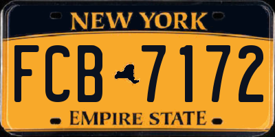 NY license plate FCB7172