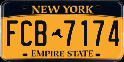 NY license plate FCB7174