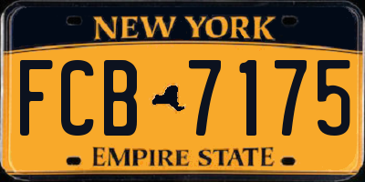 NY license plate FCB7175