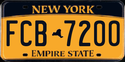 NY license plate FCB7200