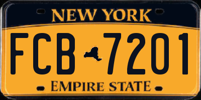 NY license plate FCB7201