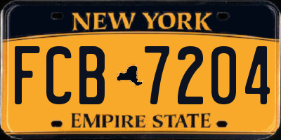 NY license plate FCB7204