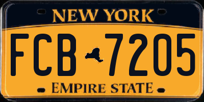 NY license plate FCB7205