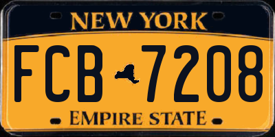 NY license plate FCB7208