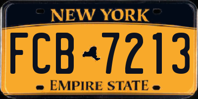 NY license plate FCB7213