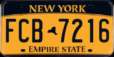 NY license plate FCB7216