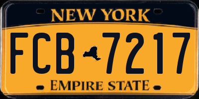 NY license plate FCB7217