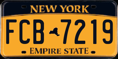 NY license plate FCB7219