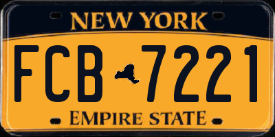 NY license plate FCB7221