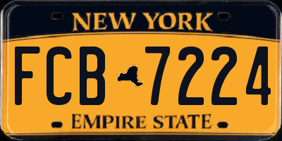 NY license plate FCB7224