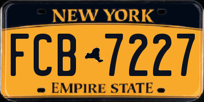 NY license plate FCB7227