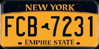 NY license plate FCB7231