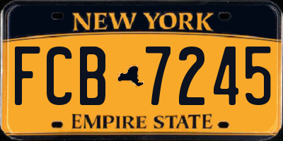 NY license plate FCB7245