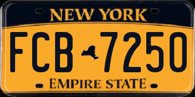NY license plate FCB7250