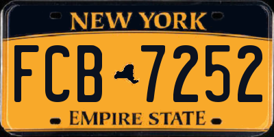 NY license plate FCB7252