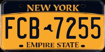 NY license plate FCB7255