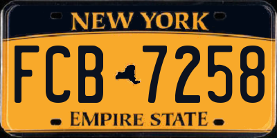 NY license plate FCB7258