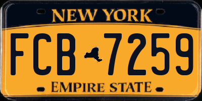 NY license plate FCB7259