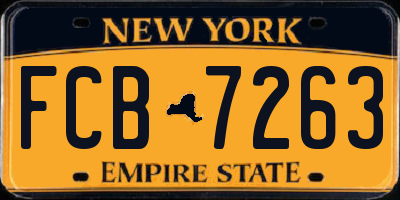 NY license plate FCB7263