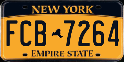NY license plate FCB7264