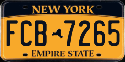NY license plate FCB7265