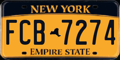 NY license plate FCB7274