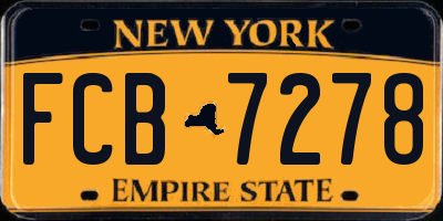 NY license plate FCB7278