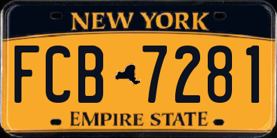 NY license plate FCB7281