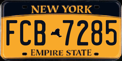 NY license plate FCB7285