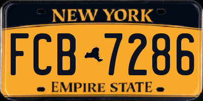 NY license plate FCB7286