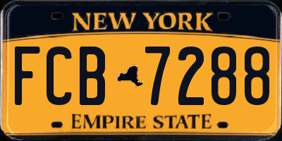 NY license plate FCB7288