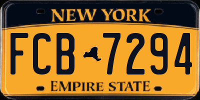 NY license plate FCB7294