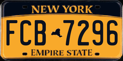 NY license plate FCB7296