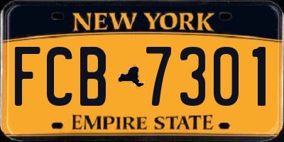 NY license plate FCB7301