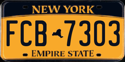NY license plate FCB7303